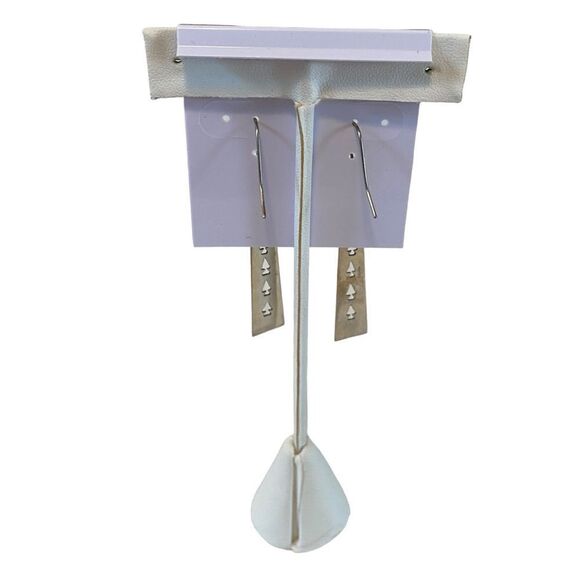 Beautiful Handmade Sterling Silver Southwestern Style Drop Earrings w/Turquoise - Picture 5 of 6